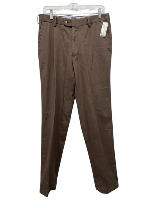 Peter Millar Size 32 Brown Cotton Solid Khakis Men's Pants Brown / 32
