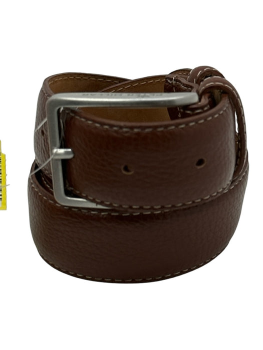 Peter Millar Brown Leather Pebbled Men's Belt Brown