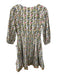 Marea Size XS White, Green & Multi Cotton Floral 3/4 Sleeve V Neck Dress White, Green & Multi / XS
