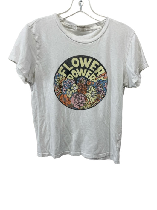 Mother Size S White & Multi Cotton Graphic Short Sleeve T Shirt Top White & Multi / S