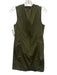 Theory Size 6 Olive Green Cotton Blend Sleeveless Paneled Back Zip Dress Olive Green / 6