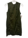 Theory Size 6 Olive Green Cotton Blend Sleeveless Paneled Back Zip Dress Olive Green / 6