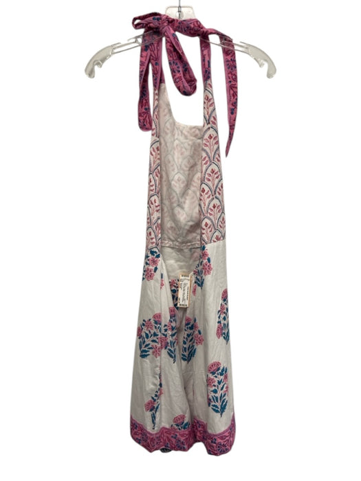 Victoria Dunn Size Small Pink, Blue, White Cotton Sleeveless Floral Dress Pink, Blue, White / Small