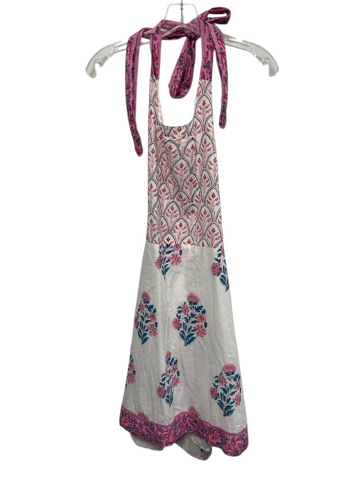 Victoria Dunn Size Small Pink, Blue, White Cotton Sleeveless Floral Dress Pink, Blue, White / Small