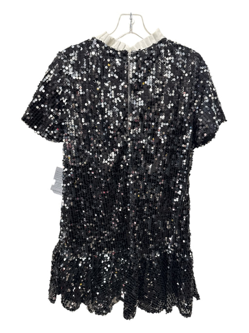 Mello Day Size Small Black & White Polyester Short Sleeve All Over Sequins Dress Black & White / Small
