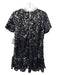 Mello Day Size Small Black & White Polyester Short Sleeve All Over Sequins Dress Black & White / Small