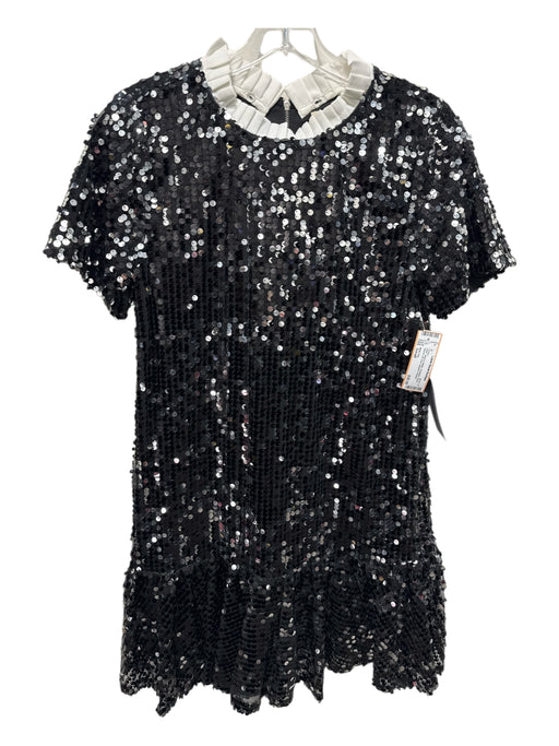 Mello Day Size Small Black & White Polyester Short Sleeve All Over Sequins Dress Black & White / Small