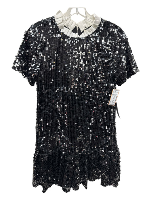 Mello Day Size Small Black & White Polyester Short Sleeve All Over Sequins Dress Black & White / Small