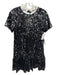 Mello Day Size Small Black & White Polyester Short Sleeve All Over Sequins Dress Black & White / Small