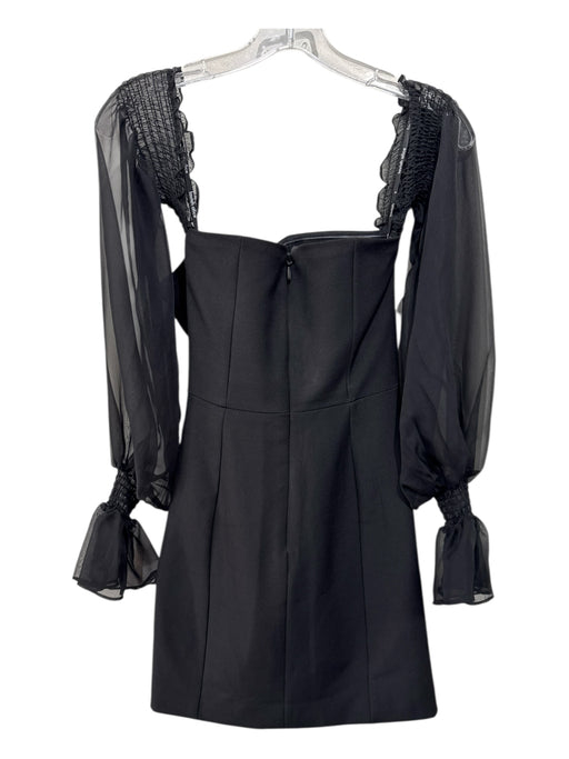 Lavish Alice Size 4 Black Polyester Blend Fabric Block chiffon Long Sleeve Dress Black / 4