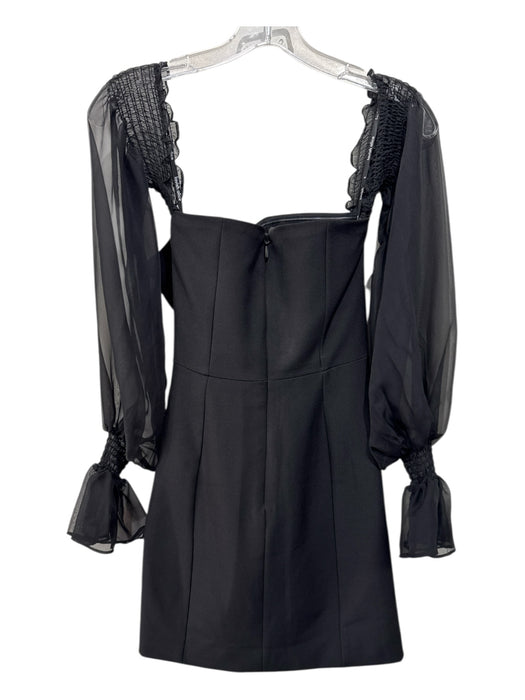 Lavish Alice Size 4 Black Polyester Blend Fabric Block chiffon Long Sleeve Dress Black / 4