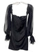 Lavish Alice Size 4 Black Polyester Blend Fabric Block chiffon Long Sleeve Dress Black / 4