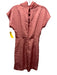 Anthropologie Size 4 Salmon Pink Viscose Blend Satin High Neck Gathered Dress Salmon Pink / 4