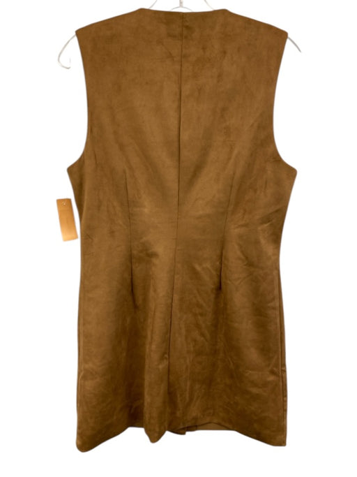Abercrombie & Fitch Size M Brown Polyester Blend Faux Suede Button Down Dress Brown / M