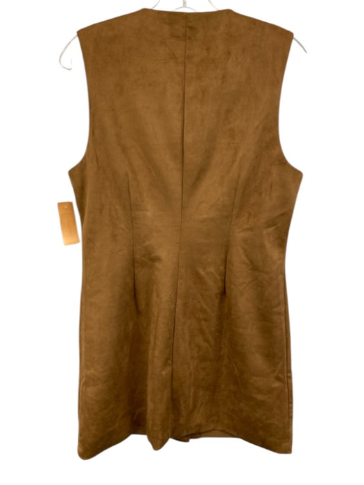 Abercrombie & Fitch Size M Brown Polyester Blend Faux Suede Button Down Dress Brown / M