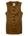 Abercrombie & Fitch Size M Brown Polyester Blend Faux Suede Button Down Dress Brown / M