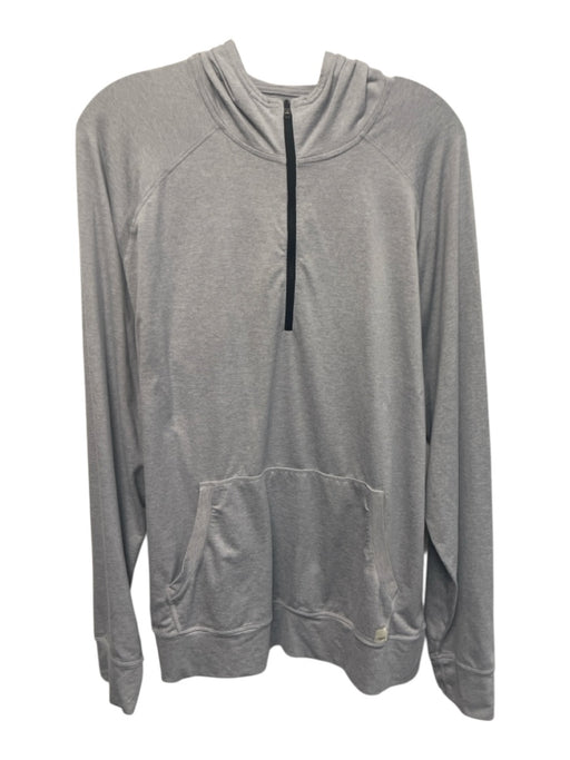 Vuori Size Est XL Light Gray Synthetic Solid Athletic Hoodie Long Sleeve Shirt Light Gray / Est XL