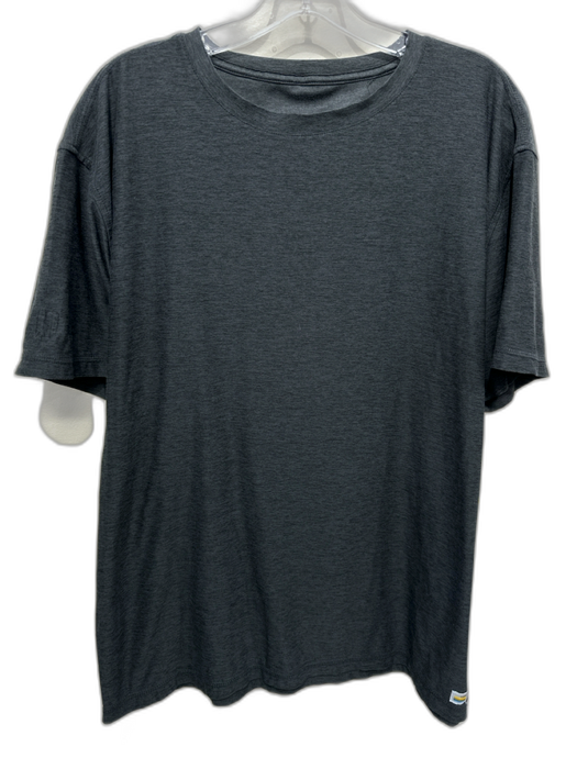 Vuori Size Est L Dark Gray Synthetic Heathered T shirt Athleisure Short Sleeve Dark Gray / Est L