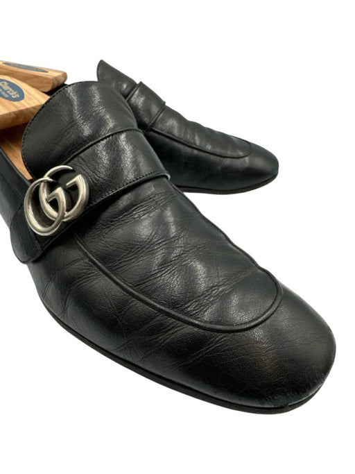 Gucci Shoe Size 10 AS IS Black Leather Solid Dress Buckle Detail Men's Shoes Black / 10