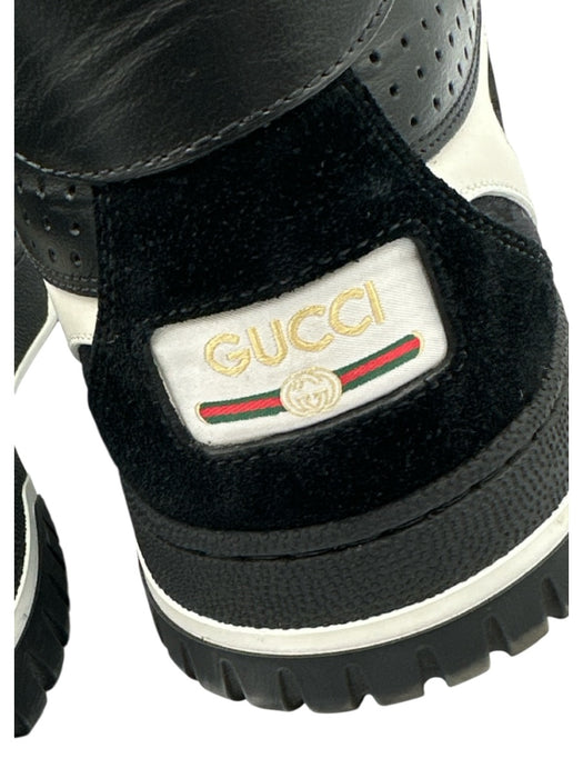 Gucci Shoe Size 9.5 Like New Black & White Canvas Guccissima Sneaker Men's Shoes Black & White / 9.5