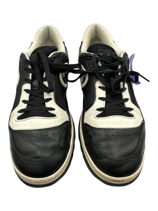 Gucci Shoe Size 9.5 AS IS Black & White Leather Solid Sneaker Men's Shoes Black & White / 9.5