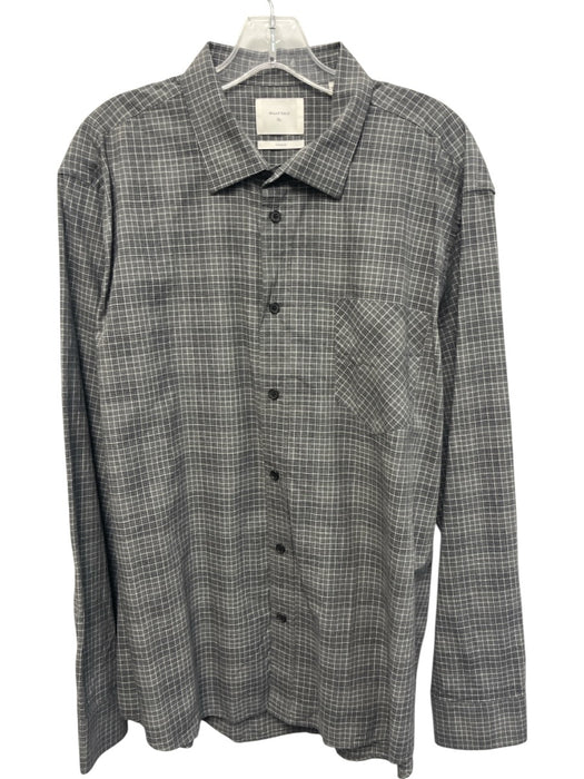 Billy Reid Size XL Gray & White Cotton Plaid Button Up Men's Long Sleeve Shirt Gray & White / XL