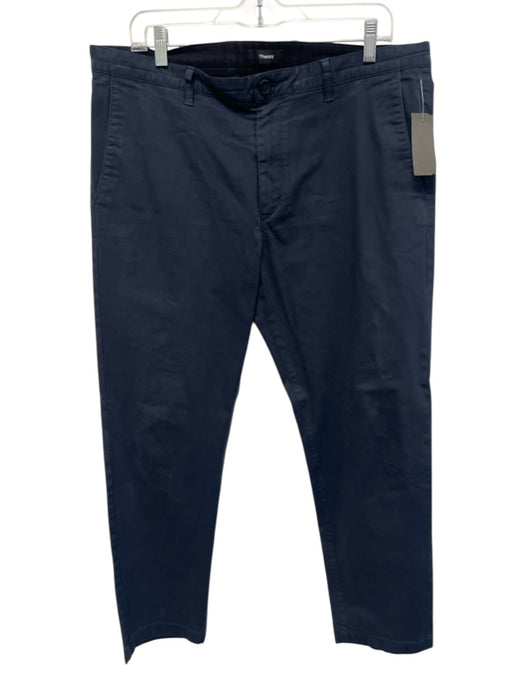 Theory Size 36 Navy Blue Synthetic Solid Athletic Khakis Men's Pants Navy Blue / 36