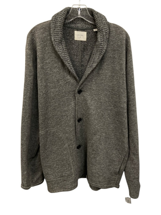 Billy Reid Size XL Gray Cotton Blend Solid Sweatshirt Cardigan Long Sleeve Shirt Gray / XL