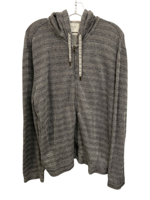Billy Reid Size XL Gray Cotton Blend zig zag Hoodie Zip Up Men's Jacket Gray / XL