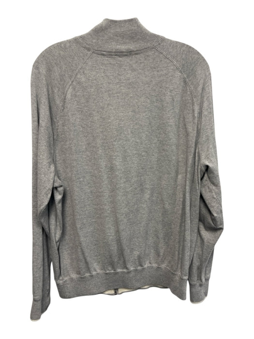 Polo Size XL Gray Cotton Blend Solid Zip UP Men's Long Sleeve Shirt Gray / XL