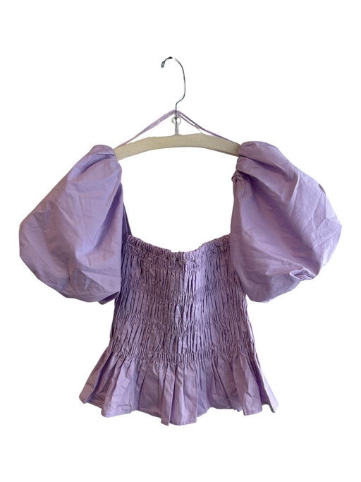 ASTR The Label Size XS Lavender Cotton & Polyester Square Neck Full Shirring Top Lavender / XS