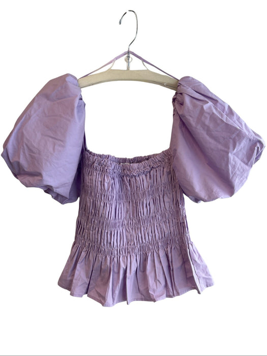 ASTR The Label Size XS Lavender Cotton & Polyester Square Neck Full Shirring Top Lavender / XS