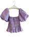 ASTR The Label Size XS Lavender Cotton & Polyester Square Neck Full Shirring Top Lavender / XS