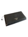 Prada Black Leather Silver Hardware Snap Closure Zip Pocket Logo Wallets Black