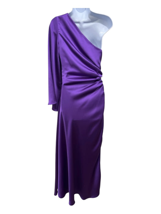 Elena Moore Studio Size S Purple Polyester One Sleeve Gathered Side Cut Out Gown Purple / S