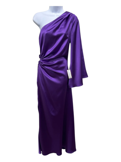 Elena Moore Studio Size S Purple Polyester One Sleeve Gathered Side Cut Out Gown Purple / S