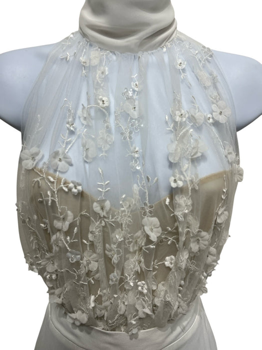 Rime Arodaky Size 34 White Viscose & Acetate Sleeveless Lace Detail Jumpsuit White / 34