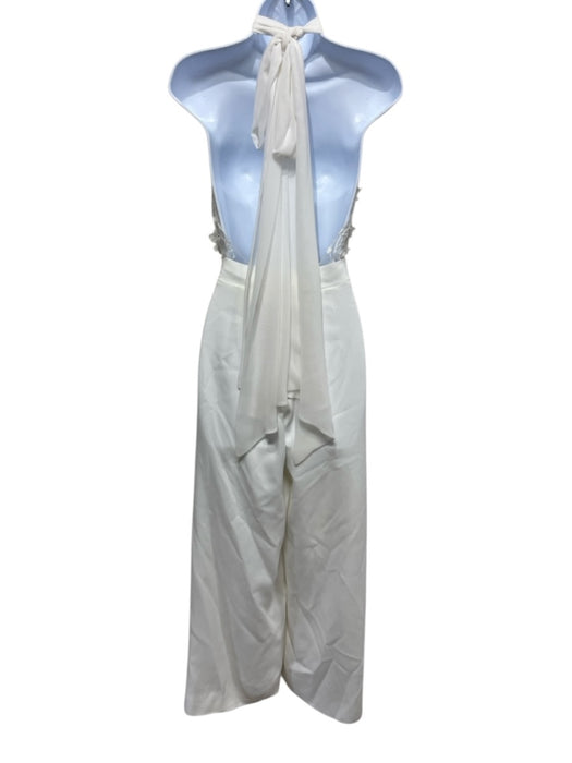 Rime Arodaky Size 34 White Viscose & Acetate Sleeveless Lace Detail Jumpsuit White / 34