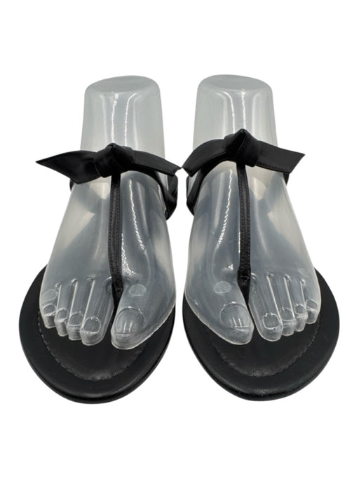 Alexandre Birman Shoe Size 39 Black Leather Thong Bow Tie Sandals Black / 39