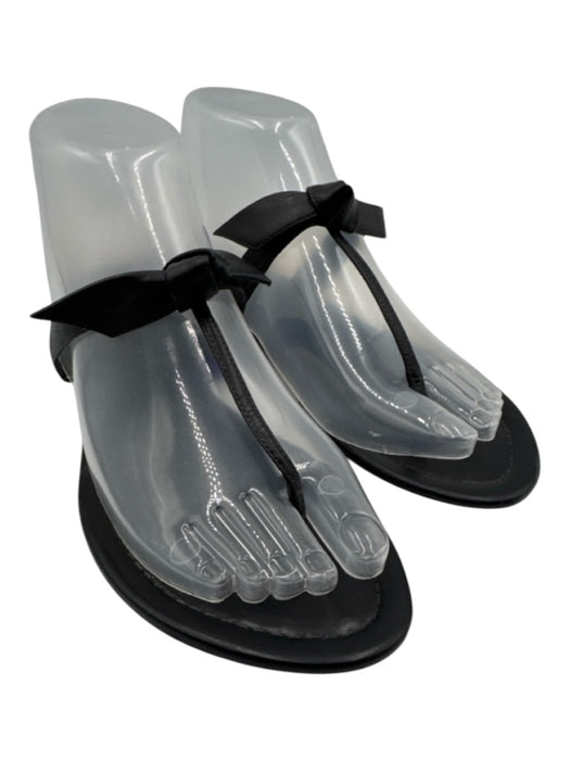 Alexandre Birman Shoe Size 39 Black Leather Thong Bow Tie Sandals Black / 39