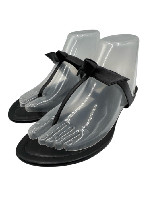 Alexandre Birman Shoe Size 39 Black Leather Thong Bow Tie Sandals Black / 39