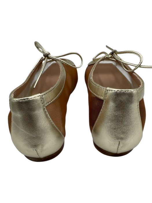 Andrea Gomez Shoe Size 39 Gold & Silver Mesh Metallic Square Toe Flats Gold & Silver / 39