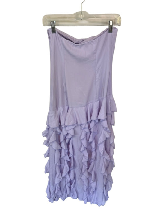 Peppermayo Size S Lavender Polyester Strapless Ruffles Maxi Drop Waist Gown Lavender / S
