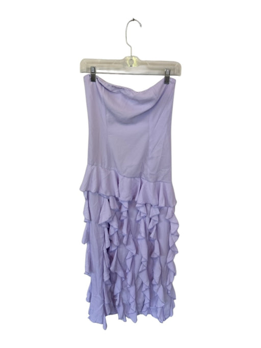 Peppermayo Size S Lavender Polyester Strapless Ruffles Maxi Drop Waist Gown Lavender / S