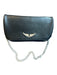 Zadig & Voltaire Black Pleather Silver Hardware Chain Strap Stud Detail Purse Black