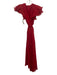 Hutch Size S Red Polyester Micropleat Crinkle Ruffle Cap Sleeve Wrap Midi Dress Red / S