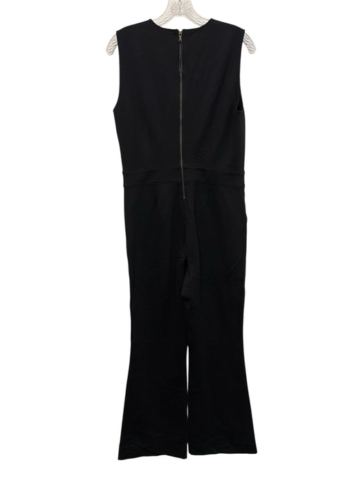 Spanx Size M Black Rayon Blend Zip Back Sleeveless Flare Jumpsuit Black / M