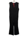 Spanx Size M Black Rayon Blend Zip Back Sleeveless Flare Jumpsuit Black / M
