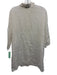 Lafayette 148 Size S White Ramie Short Sleeve Split Hem Button Down Top White / S