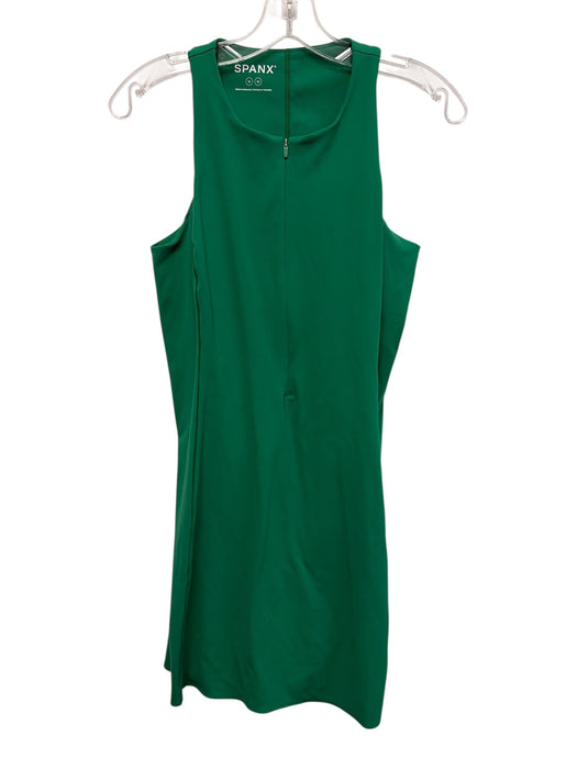 Spanx Size M Green Polyester Blend Front Zip built in shorts Athletic Dress Green / M